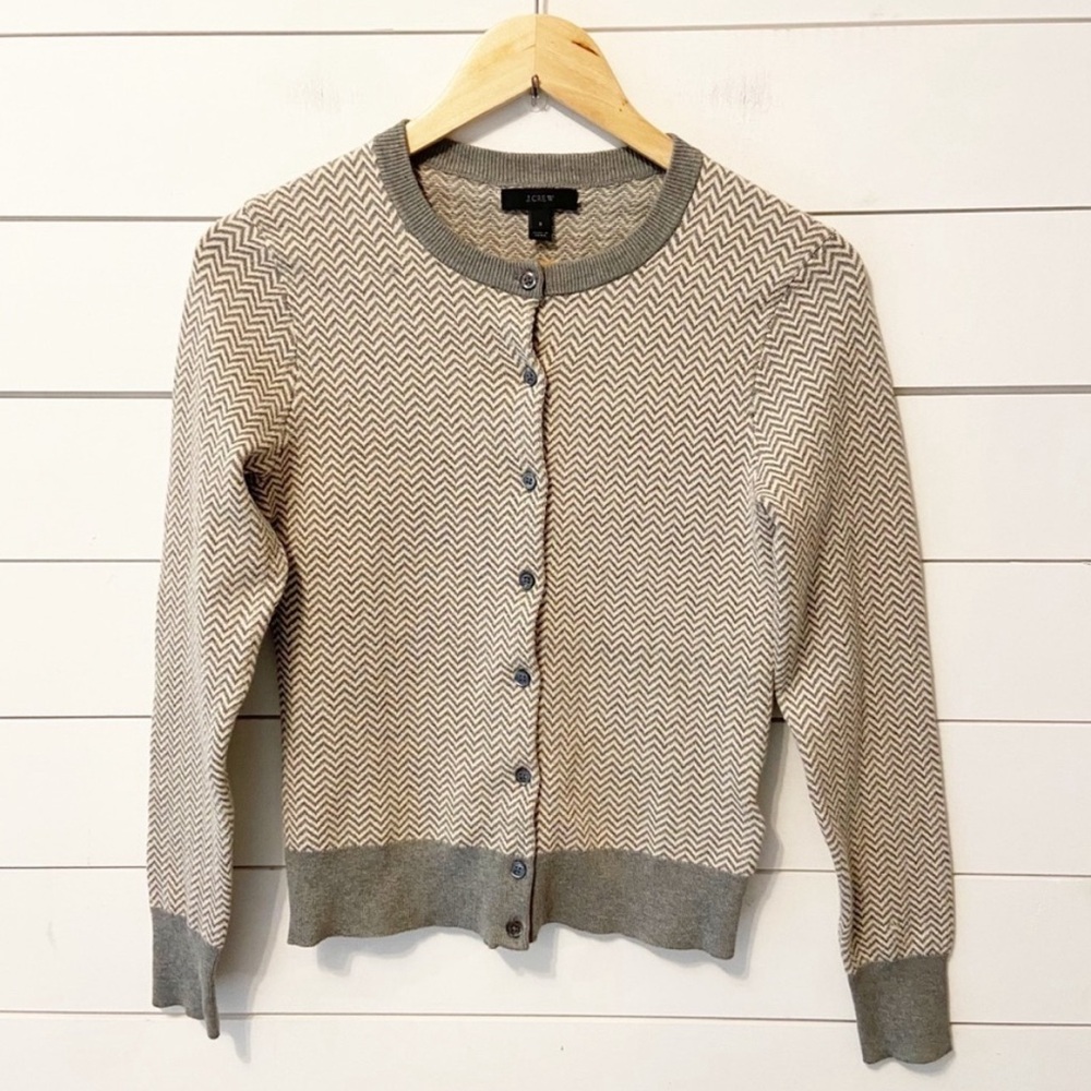 J. Crew Jackie herringbone cardigan sweater, women Small